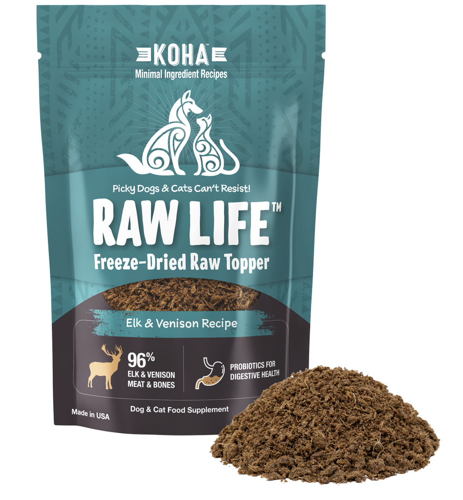 Koha Koha Raw Life Freeze-Dried Raw Topper, Elk & Venison