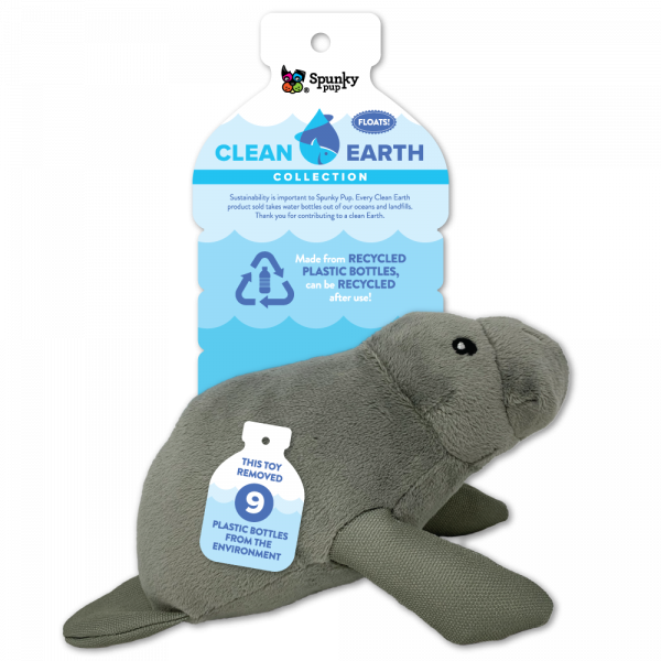 Spunky Pup Spunky Pup Clean Earth Plush Manatee, Large