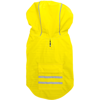Doggie Design Doggie Design Yellow Slicker Raincoat with Striped Lining