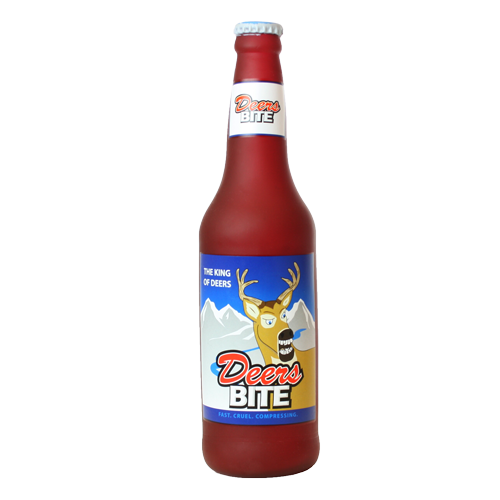 VIP Products VIP Silly Squeaker Beer Bottle Deers Bite Vinyl Dog Toy