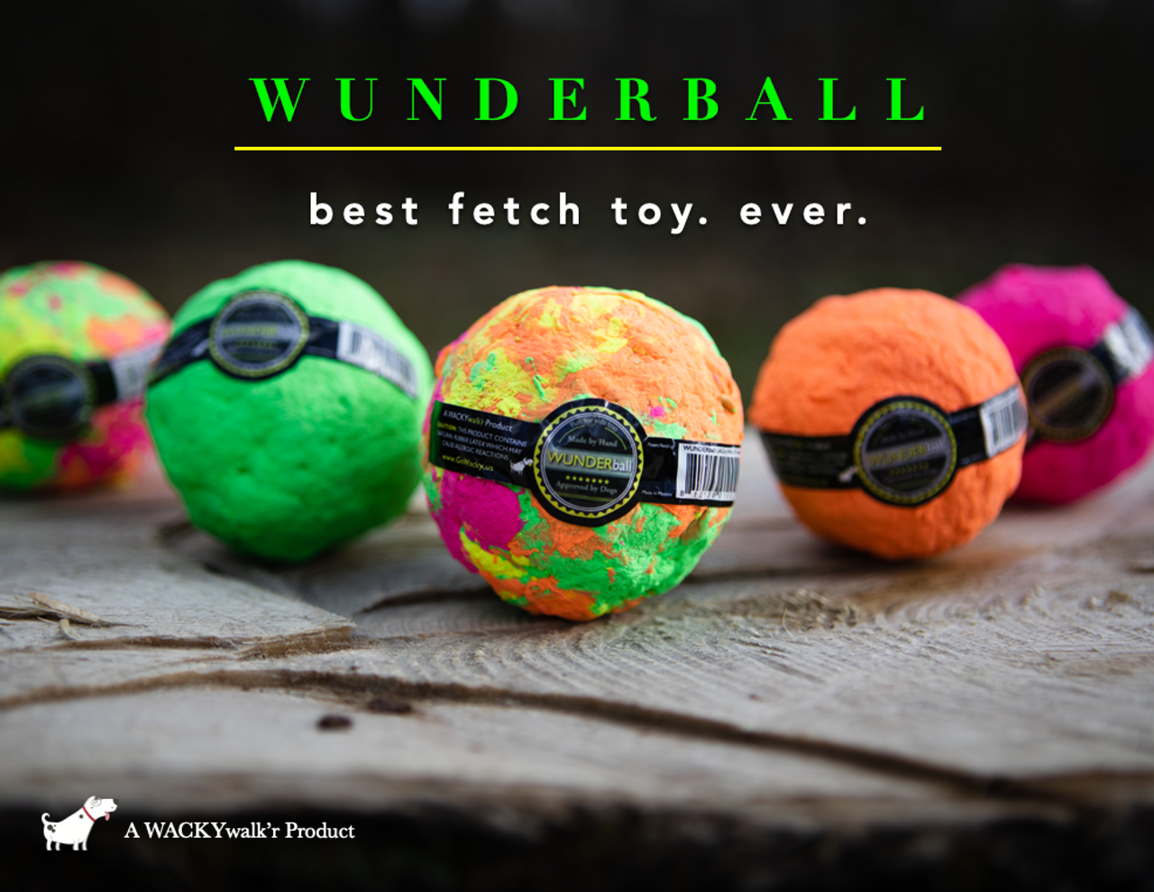 WACKYwalk'r Wunderball Dog Toy, Assorted Colors