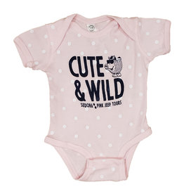 PRAIRIE MOUNTAIN CUTE & WILD ONESIE PINK/POLKA