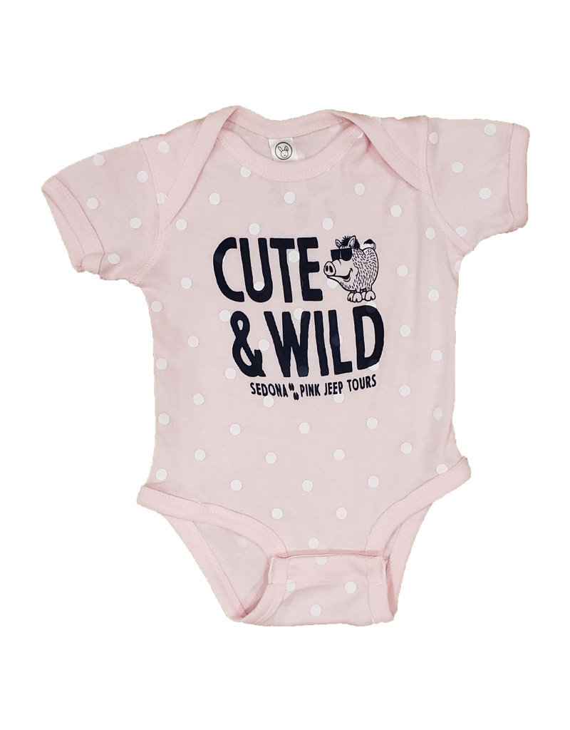 PRAIRIE MOUNTAIN CUTE & WILD ONESIE PINK/POLKA