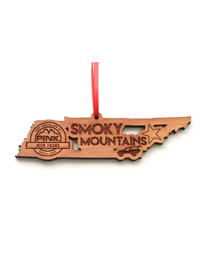 WOOD ORNAMENT - SMOKY MTNS TN OUTLINE - Pink Adventure Store