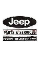 OPEN ROAD BRANDS JEEP SERVICE & PARTS EMBOSSED TIN SIGN