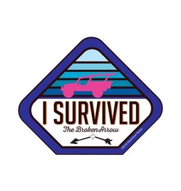 STEAMBOAT STICKERS I SURVIVED BROKEN ARROW - BLUE TAB
