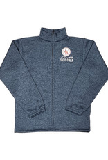 TIPSY INC FLEECE SWEATER FULL ZIP DENIM