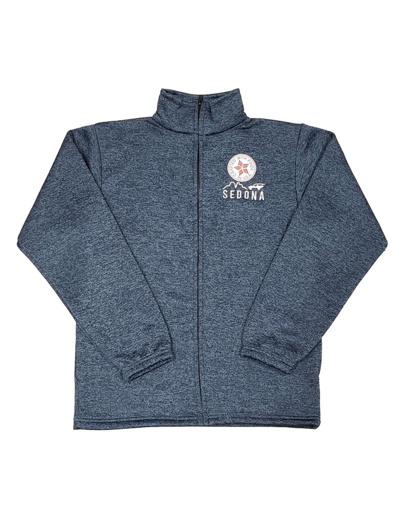 TIPSY INC FLEECE SWEATER FULL ZIP DENIM