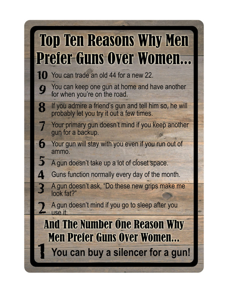 Rivers Edge Products Tin Sign Gun Over Women