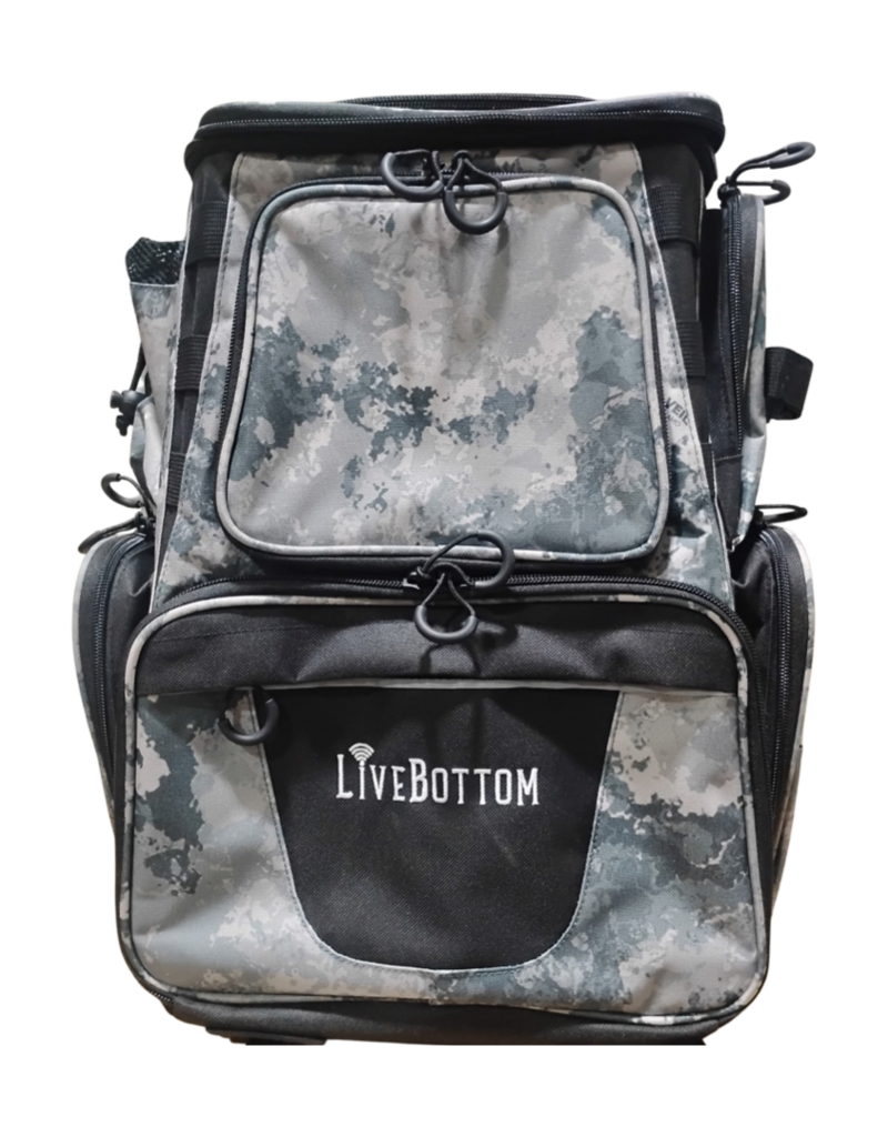 LiveBottom Livebottom ST-6212GY Shoals Fishing Backpack -Grey