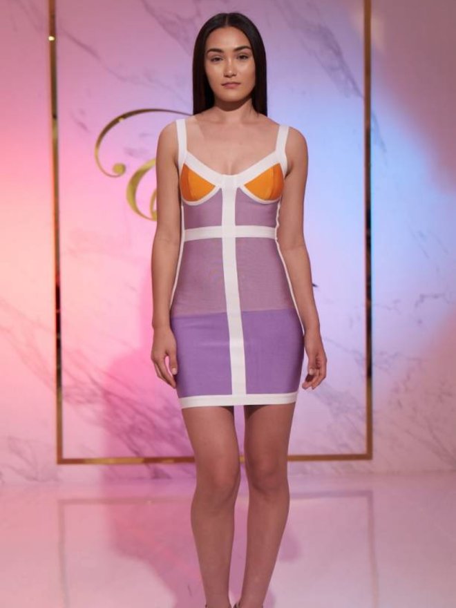 multi color bandage dress