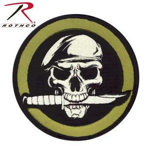 Poco Miltary Special Forces Skull Patch (Velcro) Green / Black