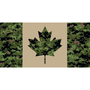 Poco Miltary Cadpat & Tan Canada Flag Sticker (6" x 3")