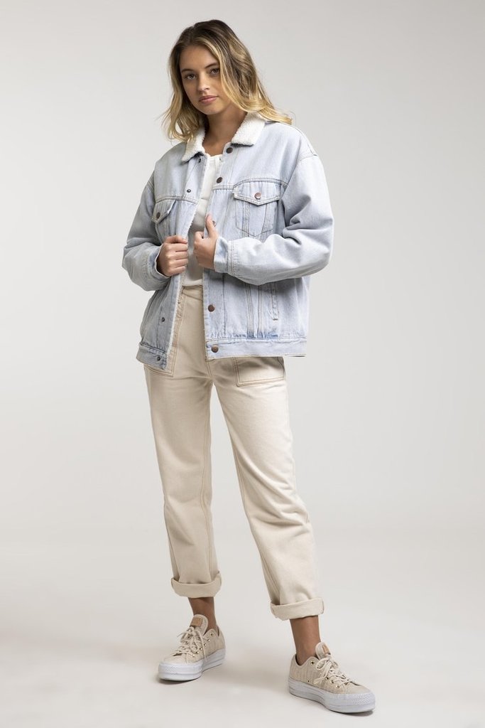 Rhythm Sherpa Lined Boyfriend Denim Jacket