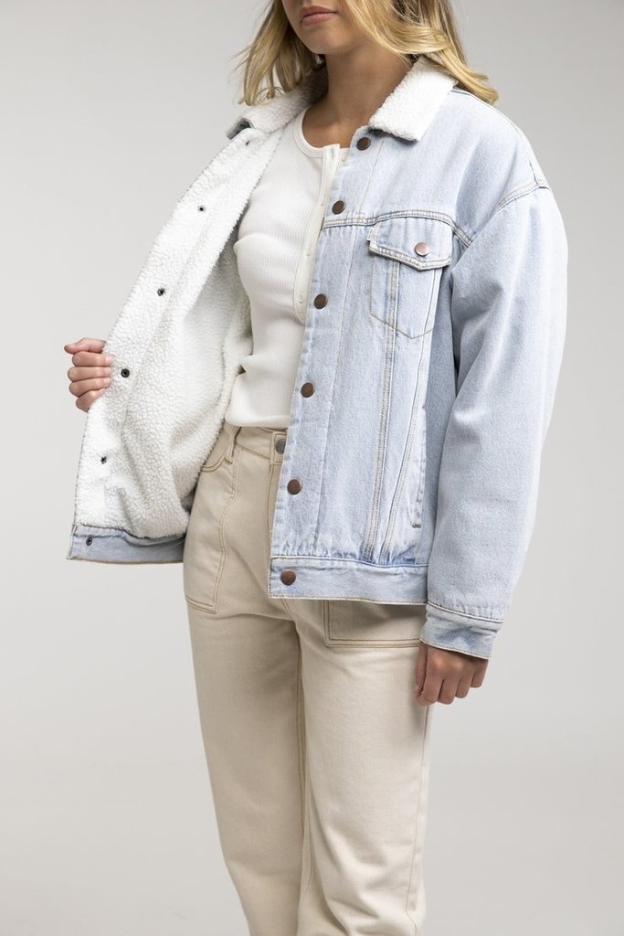 Rhythm Sherpa Lined Boyfriend Denim Jacket