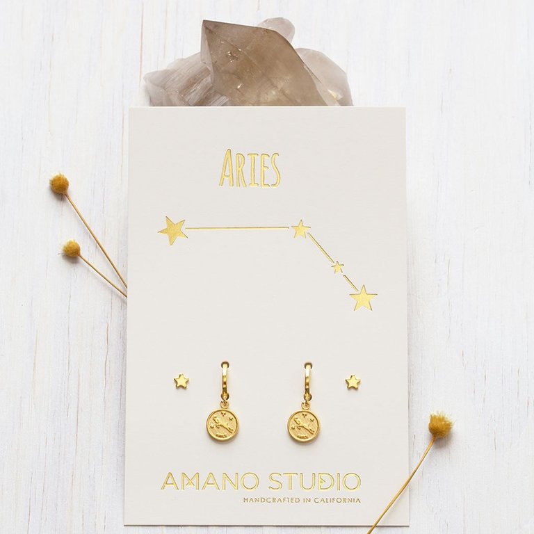 Amano Studio Jewelry Zodiac Huggie Earrings