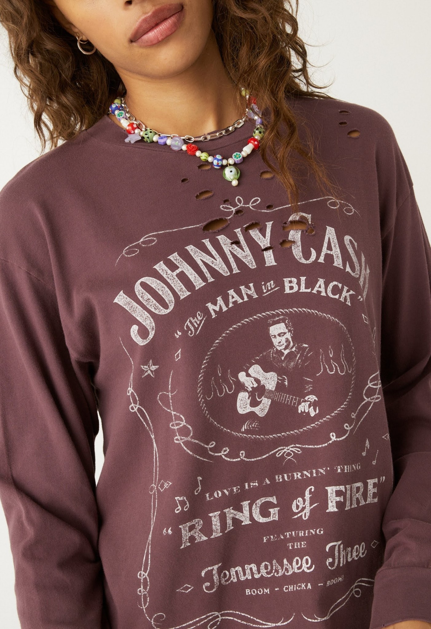 Johnny Cash Whiskey Oversized Long 
