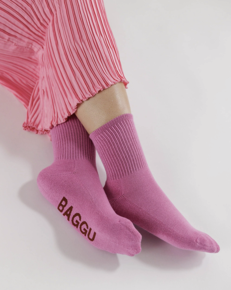 Baggu Ribbed Sock - Extra Pink Small