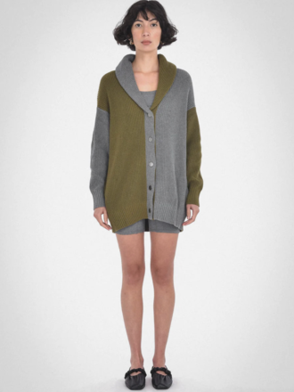 Paper Label Betty Contrast Color Cardi