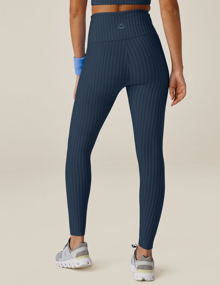Beyond Yoga Striped Jacquard Caught in the Midi High Waisted Legging