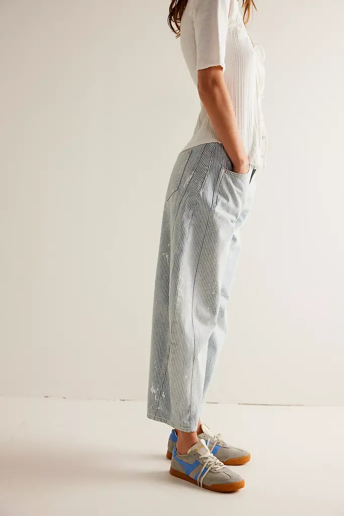 Free People Stripe Good Luck Mid-Rise