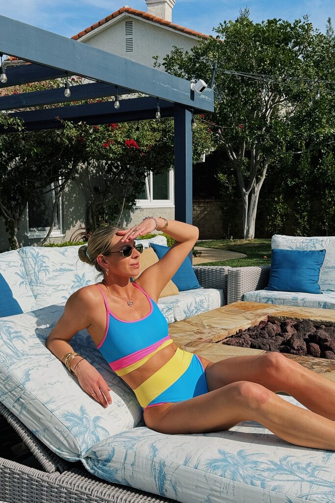 Beach Riot Emmy Bottom - Coral Reef Colorblock