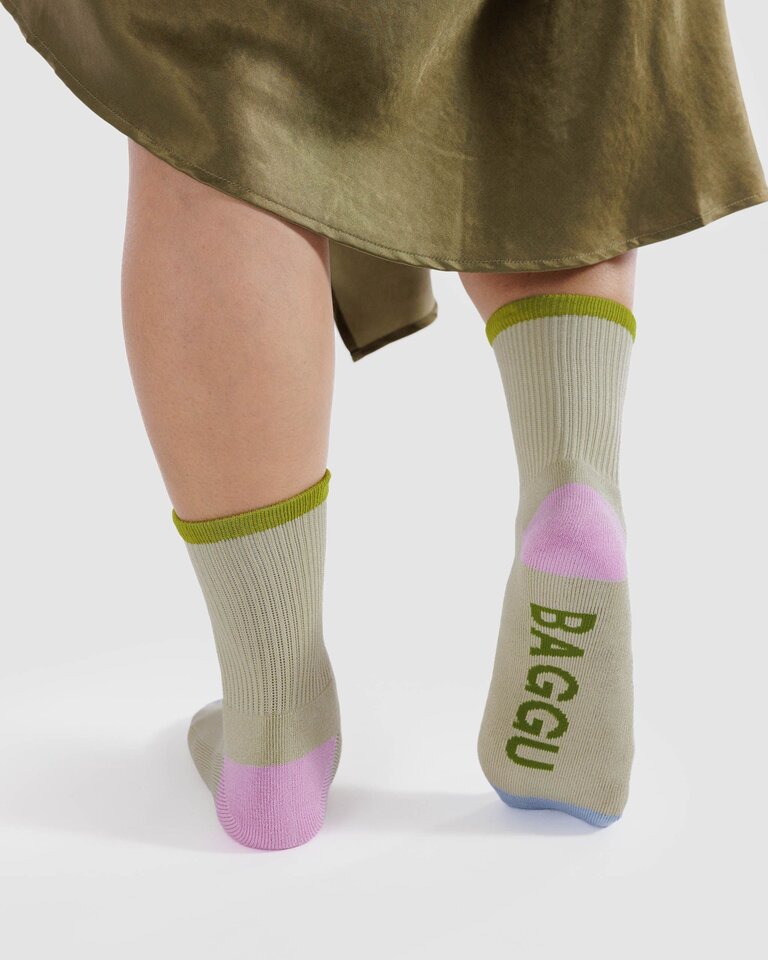 Baggu Ribbed Sock - Stone Mix Large