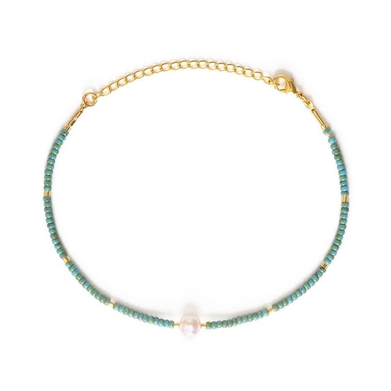 Amano Studio Jewelry Pearl Miyuki Bead Friendship Bracelet - Blue Picasso