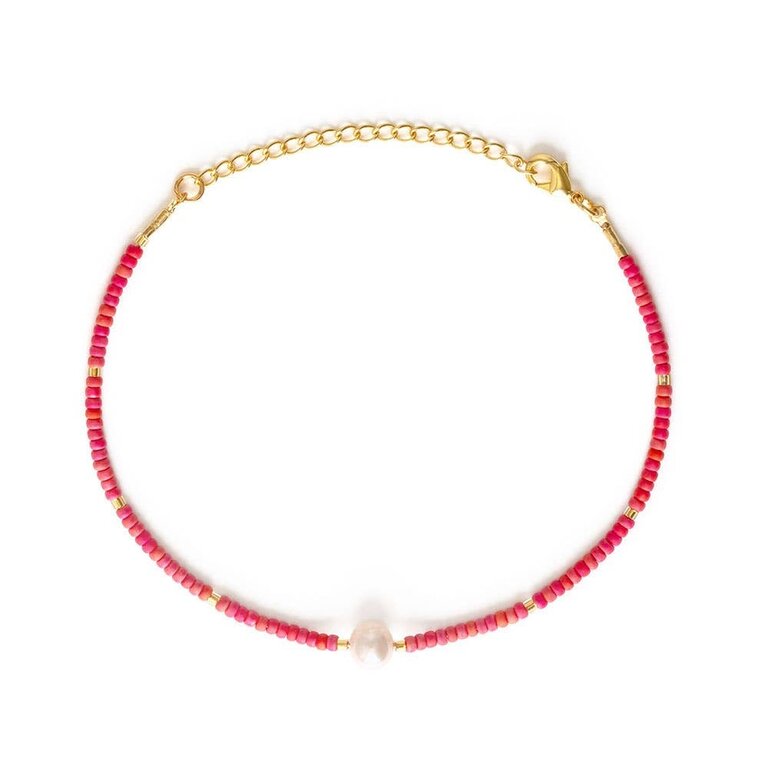 Amano Studio Jewelry Pearl Miyuki Bead Friendship Bracelet - Rainbow Coral