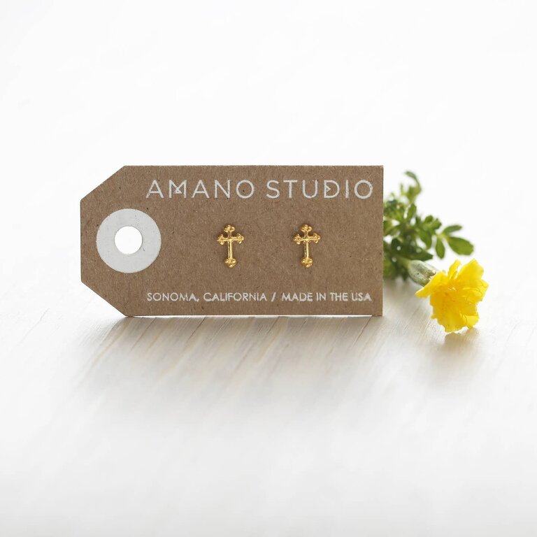 Amano Studio Jewelry Cross Studs
