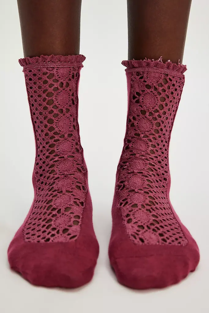 Free People Rubies Crochet Socks