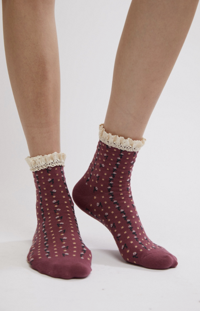 Free People Rosebud Waffle Knit Ankle Sock