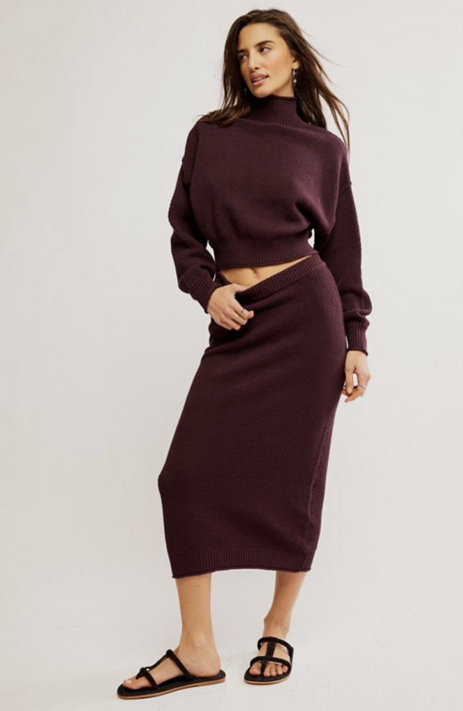 Free People Hailee Sweater Skirt Set