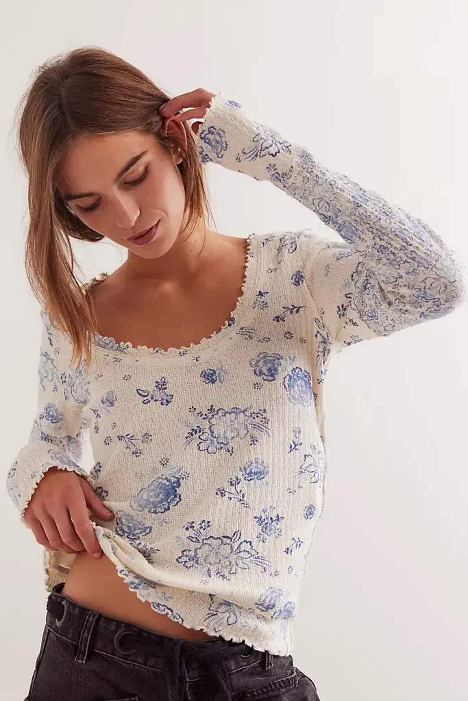 Free People Clover Printed Thermal