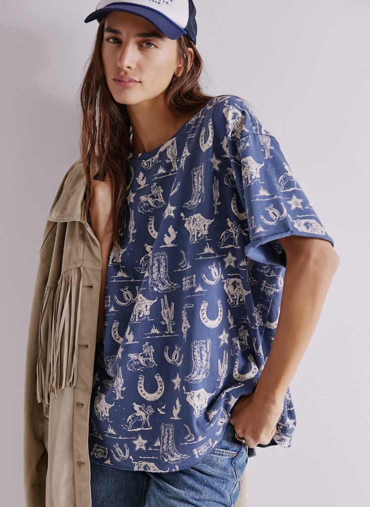 Free People We The Free Painted Floral Tee
