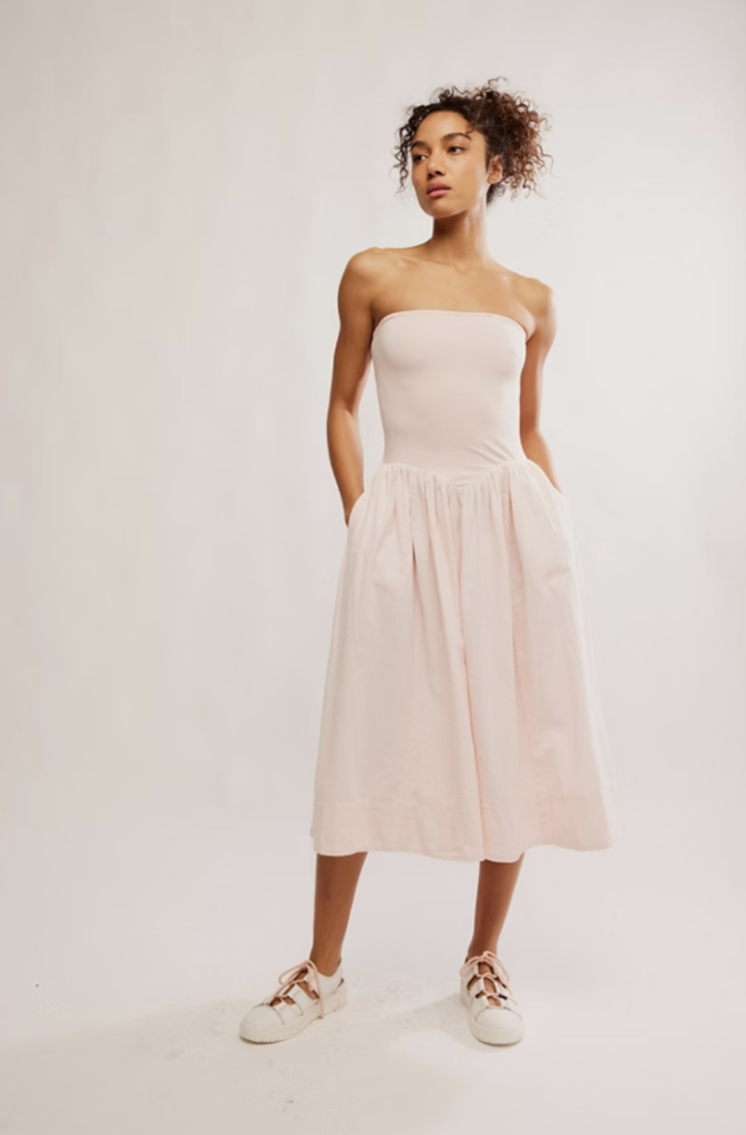 Free People Onda Drop-Waist Tube Midi