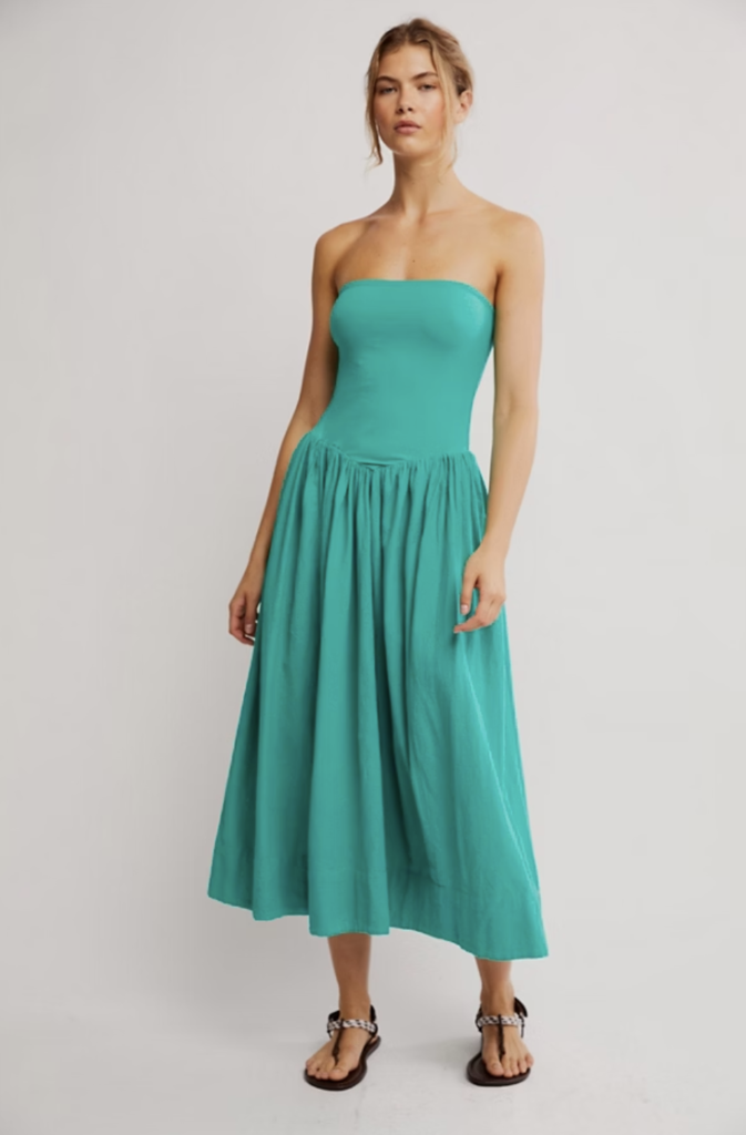 Free People Onda Drop-Waist Tube Midi