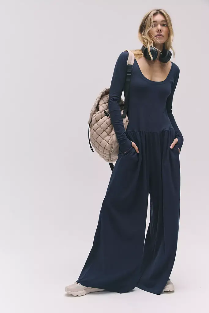 Free People Hot Shot Wide Leg Onesie