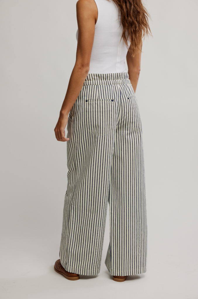 Free People Dakota Cinched Railroad Pull-On Jeans