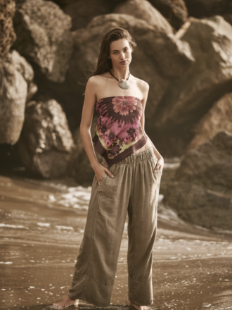 Free People Days End Linen Pull-On Pants