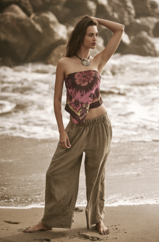 Free People Day's End Linen Pull-On Pants