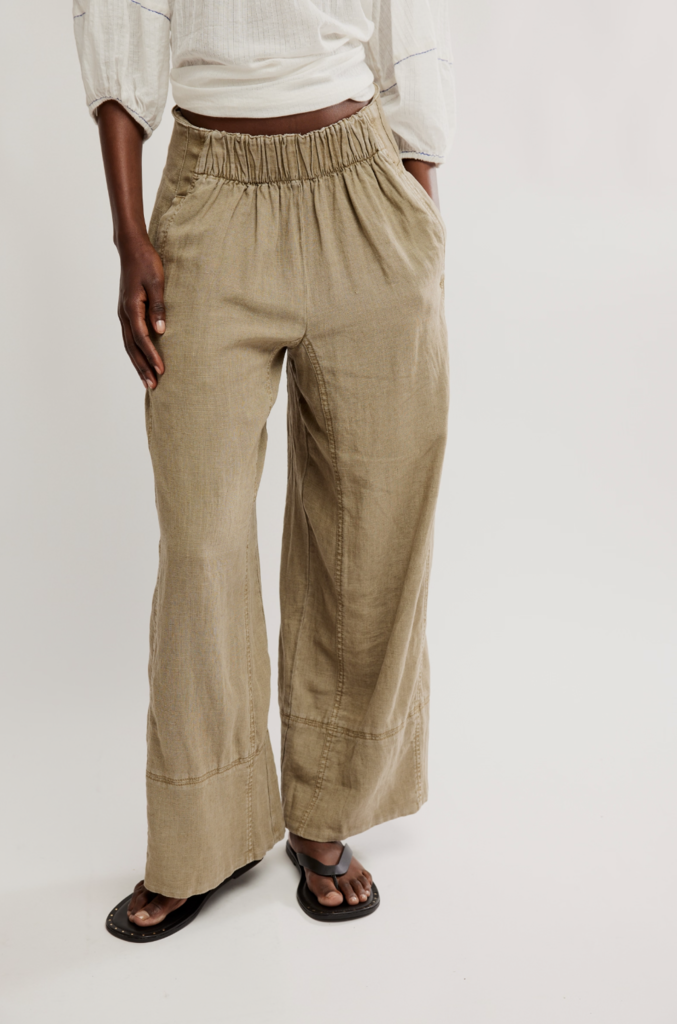 Free People Day's End Linen Pull-On Pants
