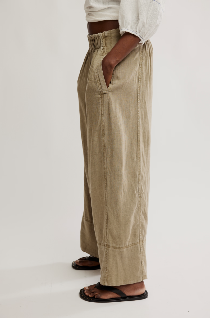 Free People Day's End Linen Pull-On Pants