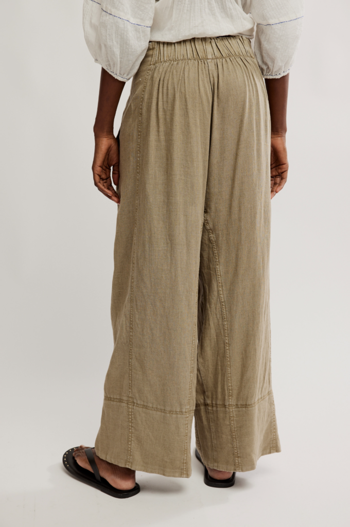 Free People Day's End Linen Pull-On Pants