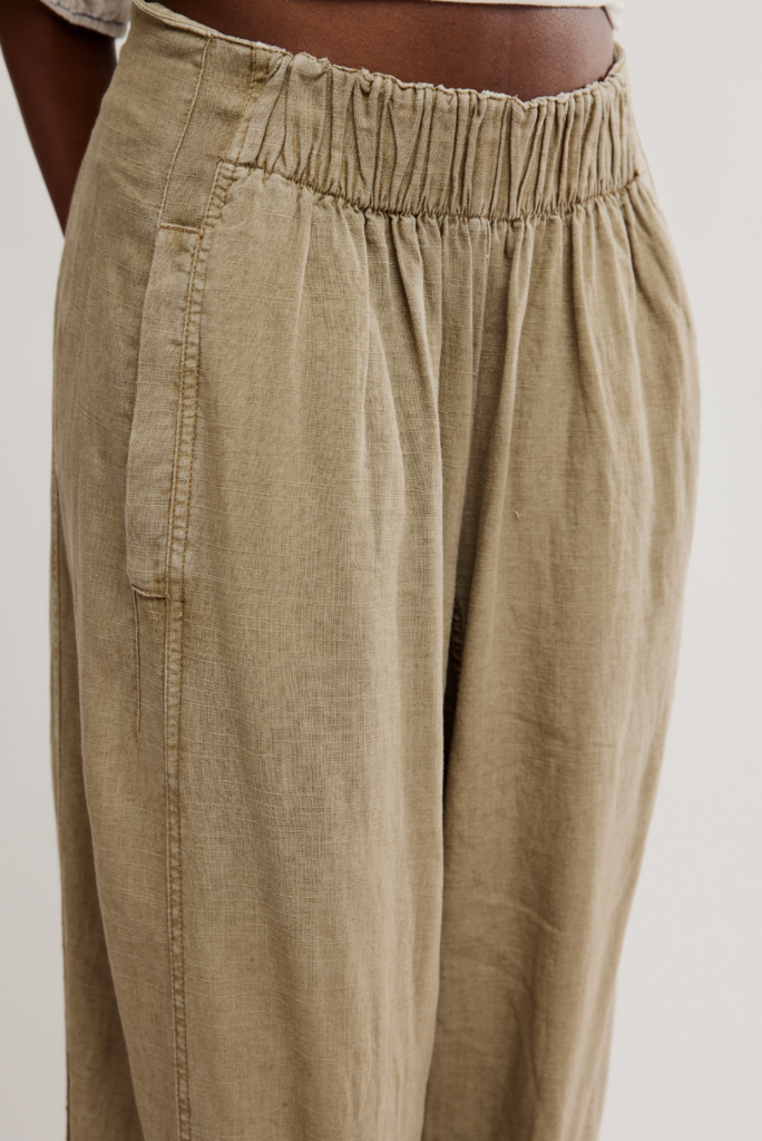 Free People Day's End Linen Pull-On Pants