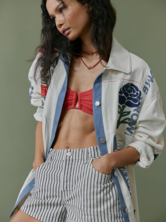 Free People Now Or Never Railroad Denim Short