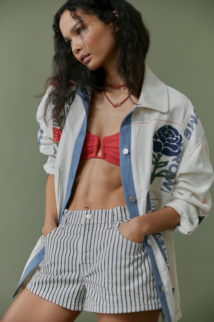 Free People Now Or Never Railroad Denim Short