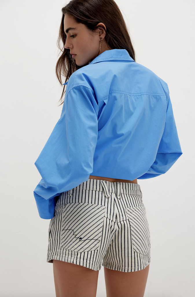Free People Now Or Never Railroad Denim Short