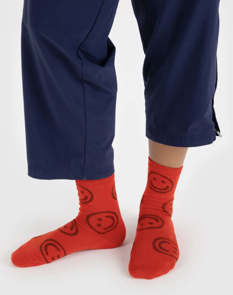 Baggu Crew Sock - Red Happy