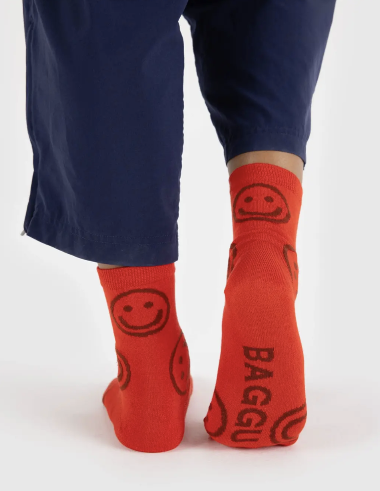 Baggu Crew Sock - Red Happy